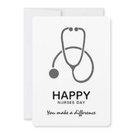 Small Happy Nurses Day Gray Stet Illustration Invitation Front View