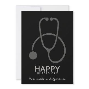 happy nurses day gray stethoscope illustration invitation