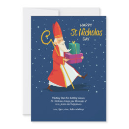 Small Happy St. Nicholas Day Greeting Invitations Front View