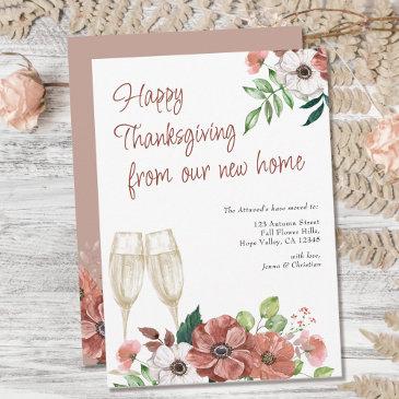happy thanksgiving from new home autumn flower announcement