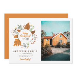 Small Happy Thanksgiving From Our New Home Moving Invitation Front View