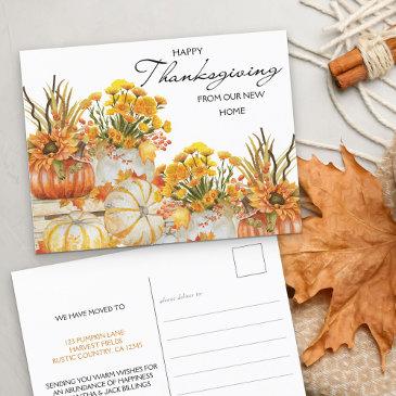 happy thanksgiving new home pumpkin harvest holiday postinvitations