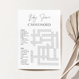 Small Harlow Baby Shower Crossword Game Invitations Front View