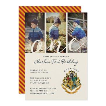 harry potter | hogwarts 1st birthday photo invitation