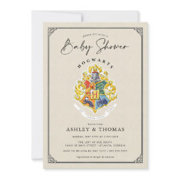 Small Harry Potter | Hogwarts Crest Baby Shower Invitati Invitation Front View