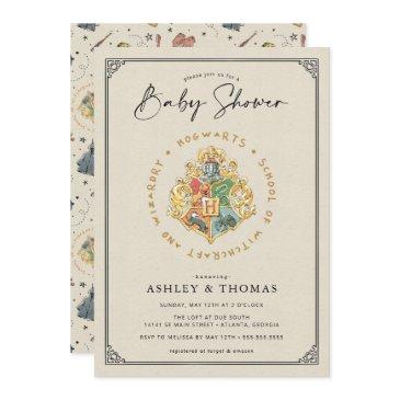 harry potter | hogwarts crest baby shower invitation