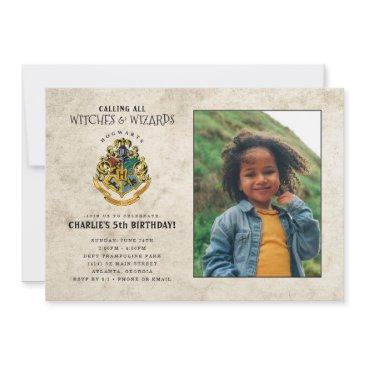 harry potter hogwarts crest birthday - photo invitation