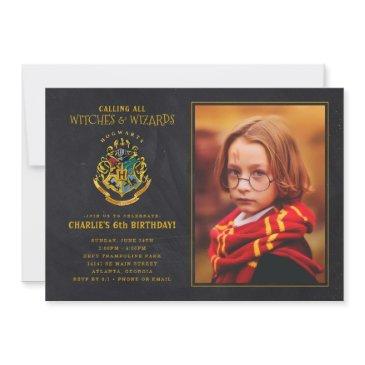 harry potter hogwarts crest birthday - photo invitation