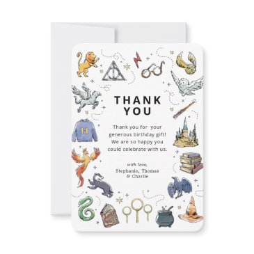 harry potter icons birthday thank you invitation