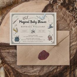 Small Harry Potter Magical Baby Sprinkle Invitation Front View