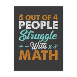 Small Hate Math Struggle Funny Mathematician Jokes Postinvitations Front View