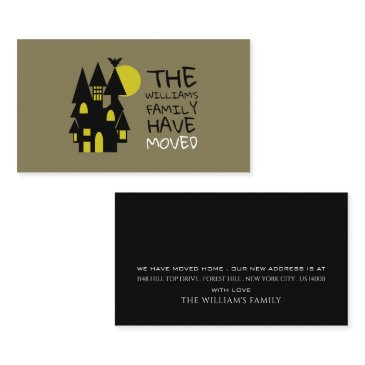haunted house, change of address invitations