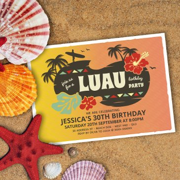 hawaii luau party invitation