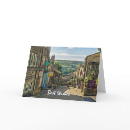 Small Haworth Yorkshire Dales Scenic Picturesque Invitations Front View