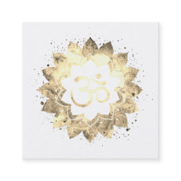 Small *~* Healing Energy Mandala Lotus Aum Om Symbol Square Business Invitations Front View