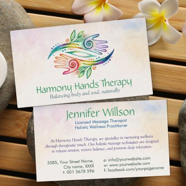 healing hands watercolor art business invitations