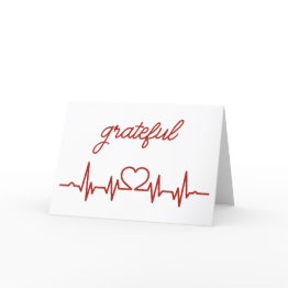 Small Healthcare Staff Heartbeat Thank You Invitations Front View