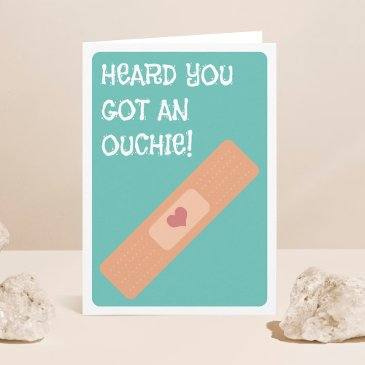 heard you got an ouchie! get well soon invitations