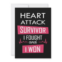 Small Heart Attack Survivor, I Fought And I Won Invitation Front View