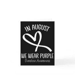 Small Heart In August We Wear Purple Overdose Awareness Invitations Front View