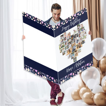 heart photo collage 36 pics any age huge birthday invitations