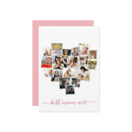 Small Heart Shape Photo Collage Mother's Day Invitations Front View