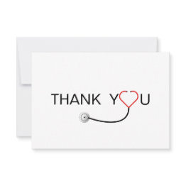 Small Heart Stethoscope Doctor Thank You Front View