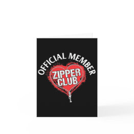 Small Heart Surgery Official Zipper Club Member Gift Invitations Front View