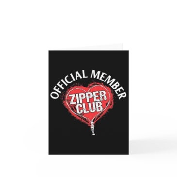 heart surgery official zipper club member gift invitations
