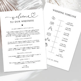 Small Heart Wedding Welcome Itinerary Icon Timeline Invitations Front View