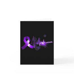 Small Heartbeat Opioid Ribbon Opioid Overdose Awareness Invitations Front View