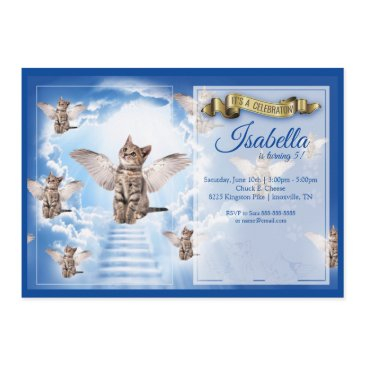 heaven’s cat birthday invitation