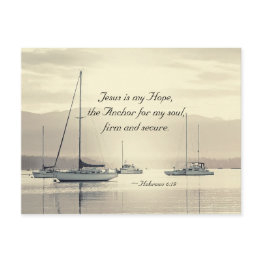Small Hebrews 6:19 Jesus Anchor For My Soul, Sailboats Postinvitations Front View