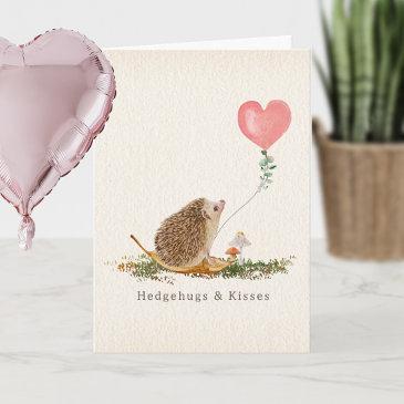 hedge hugs & kisses hedgehog mushroom valentine invitations