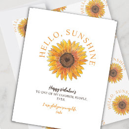 Small Hello Sunshine Valentine's Day Holiday Invitations Front View