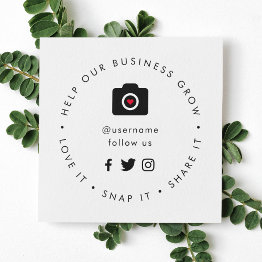Small Help Our Business Grow | Social Medial Followers Square Business Invitations Front View