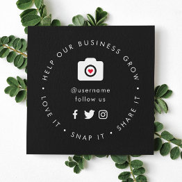 Small Help Our Business Grow | Social Medial Followers Square Business Invitations Front View