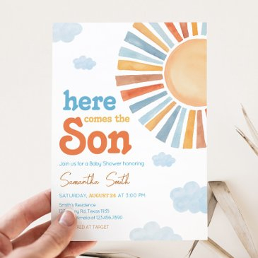 here comes the sun baby shower invitation