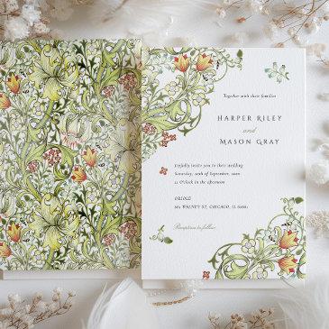 heritage floral elegance wedding invitation suite