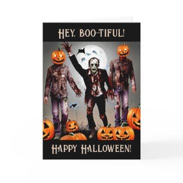 hey, boo-tiful! happy halloween! ghouls and zombie invitations