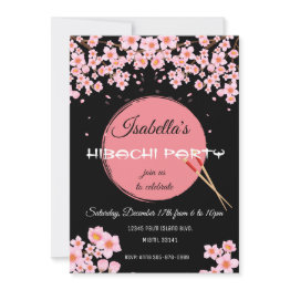 Small Hibachi Japanese Dinner Birthday Party Invitation Front View