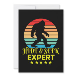 Small Hide And Seek Expert Bigfoot Funny Invitation Front View