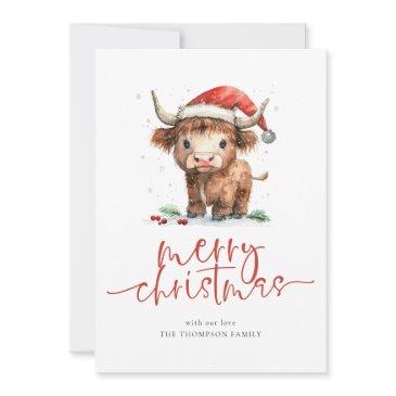 highland cow 2026 calendar merry christmas holiday invitations