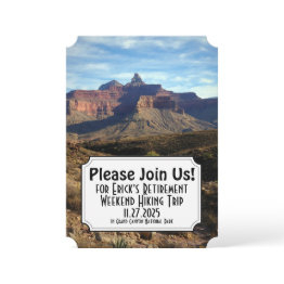 Small Hiking Adventure Travel Theme Retirement Invitation Front View