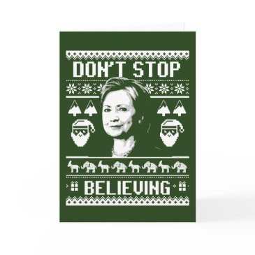 hillary christmas - don't stop believing - white - holiday invitations