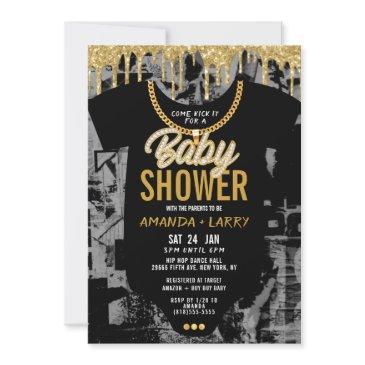 hip hop chain baby shower invitation