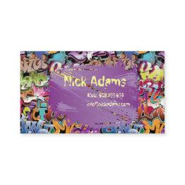 Small Hiphop Dancer Or Graffiti Drawer Text Modern Business Invitations Front View