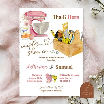 his and hers couples shower invitation