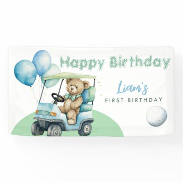 hole in one golf boy first birthday par-tee banner