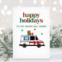 Small Holiday Mail Letter Carrier Thank You Invitations Front View